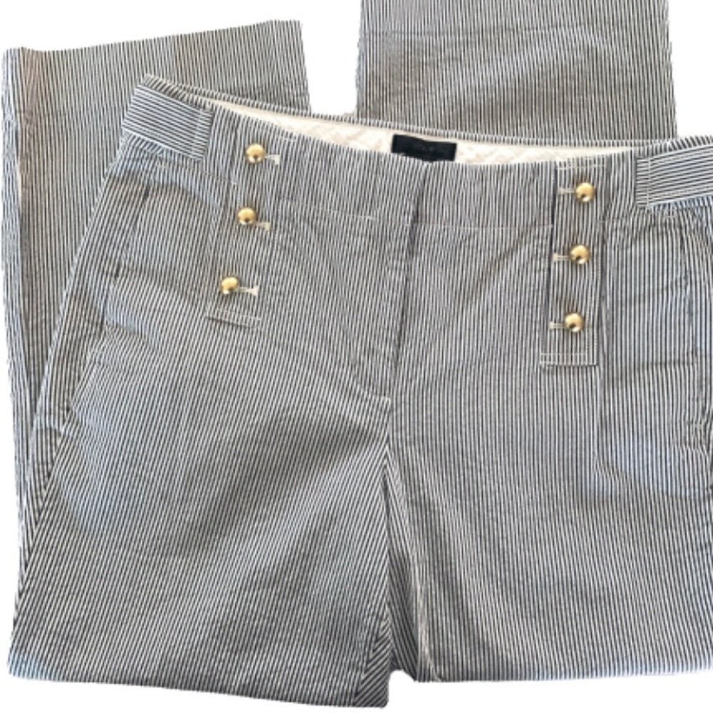 J. Crew Teddie Striped Cropped Sailor Inspired Kick Pant Size 10
